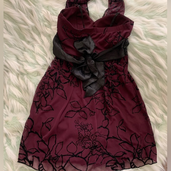 Purple Floral Halter Dress - Short - Women’s Small - Picture 7 of 7